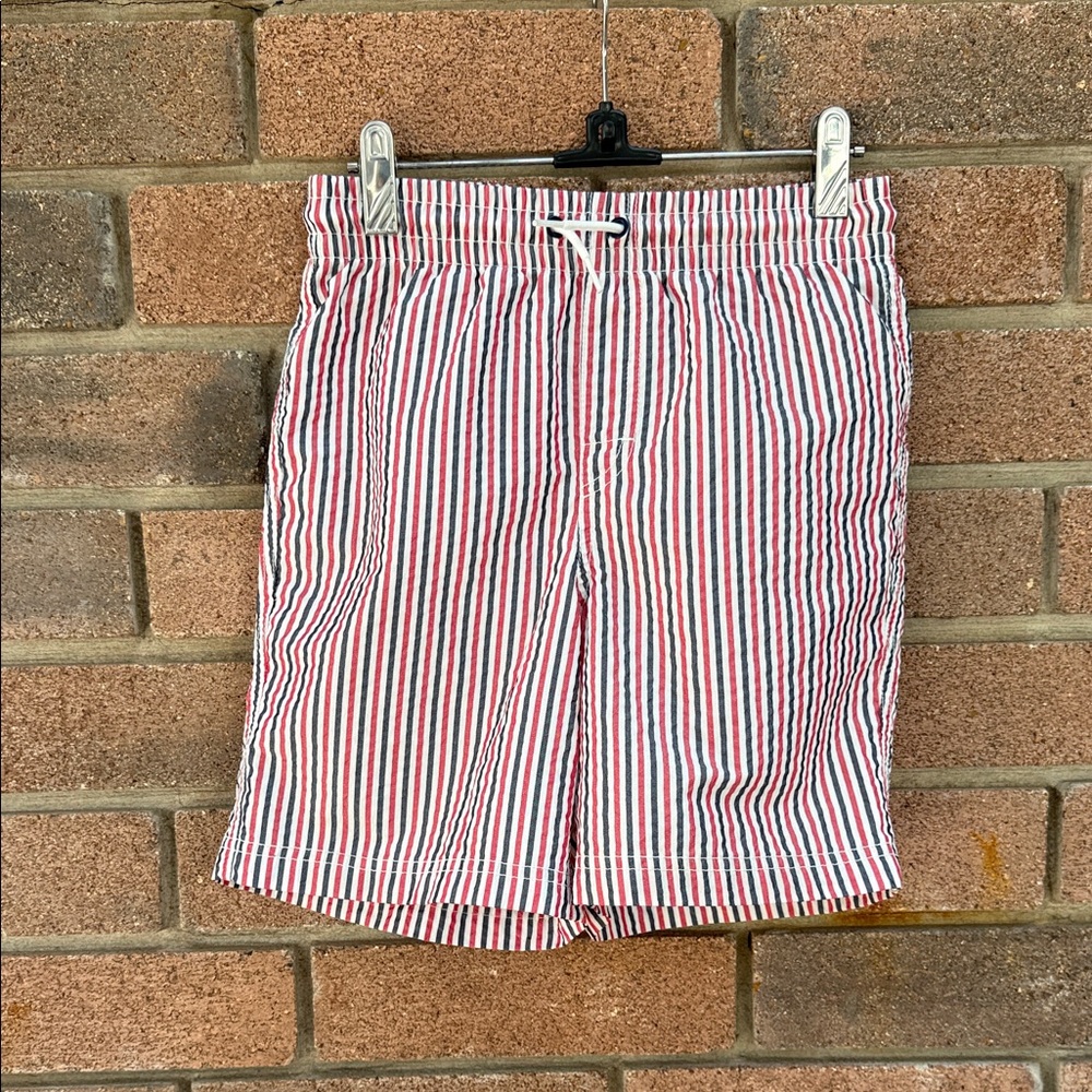 Old Navy Red, Blue & White Striped Kids Swim Trunks Size XL